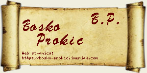 Boško Prokić vizit kartica